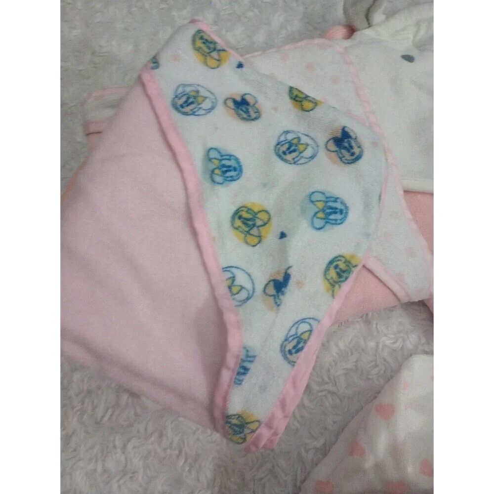 Lote 5  Pcs baby girl  Pink  hooded bath towels